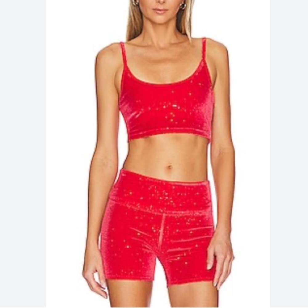 Beach Riot Red Athletic Shorts and top. Sold as a set